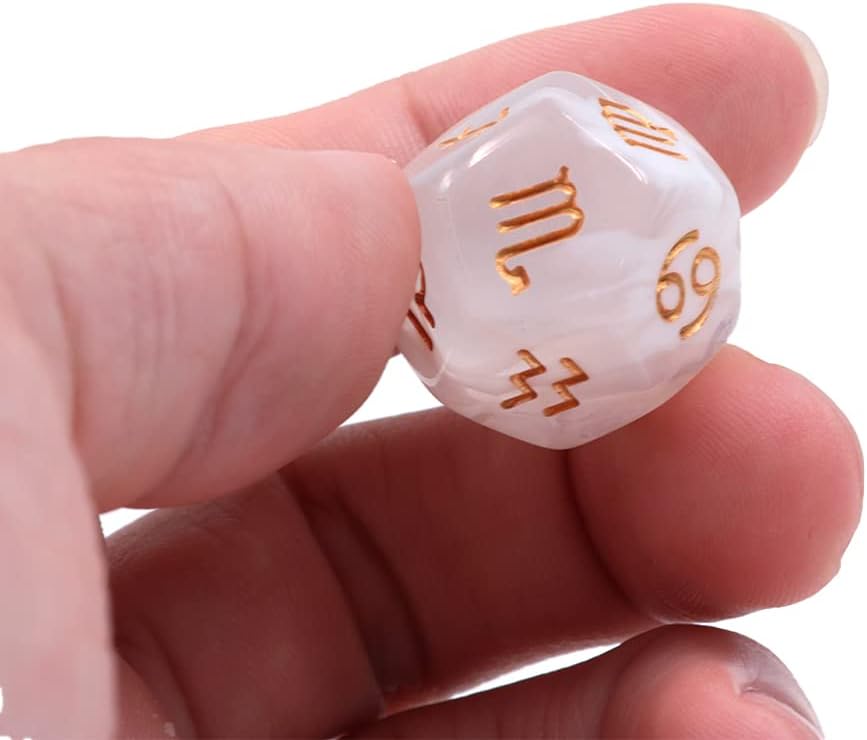 DollaTek 2 Set 6pcs Multicolor 12 Sided Resin Dice Astrology Tarot Constellation Divination