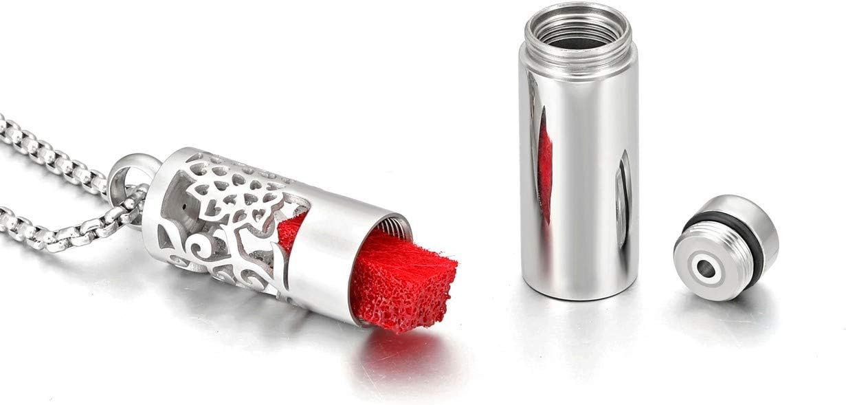 Zysta Aromatherapie Schmuck- Damen Herren Parfum Hohl Locket Käfig Anhänger Floating Charm Aroma Medaillon ätherisches Öl Diffuser Halskette mit 10pcs Pads