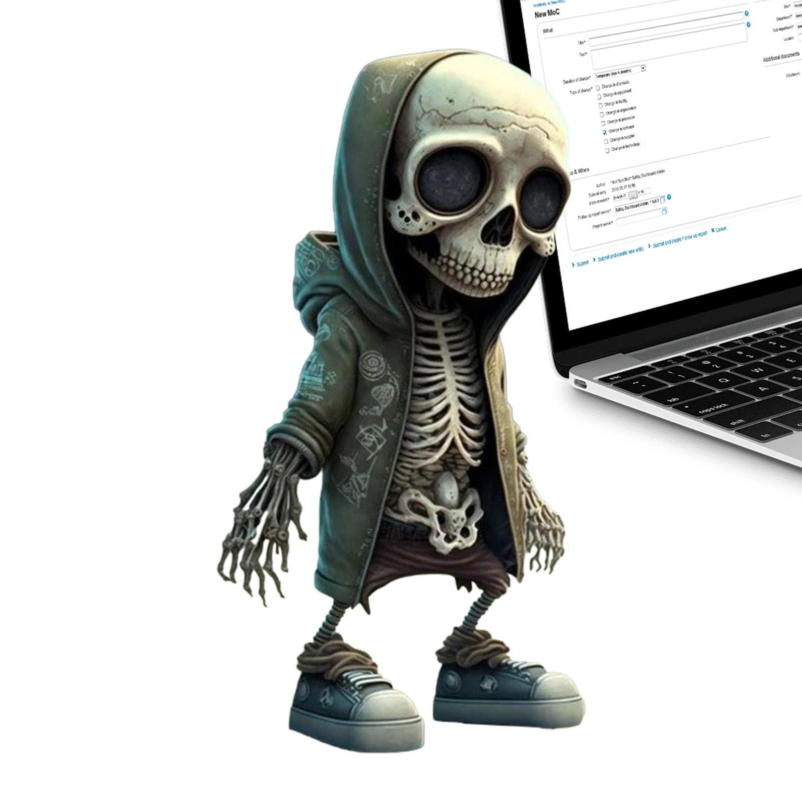 Qihuyi - Skeleton Figures, Cool Skeleton Figures, Resin Statue Sculpture Memorial Miniature Gothic, Decorative Sculpture Decoration, Portable Halloween Home Party Desk Decoration