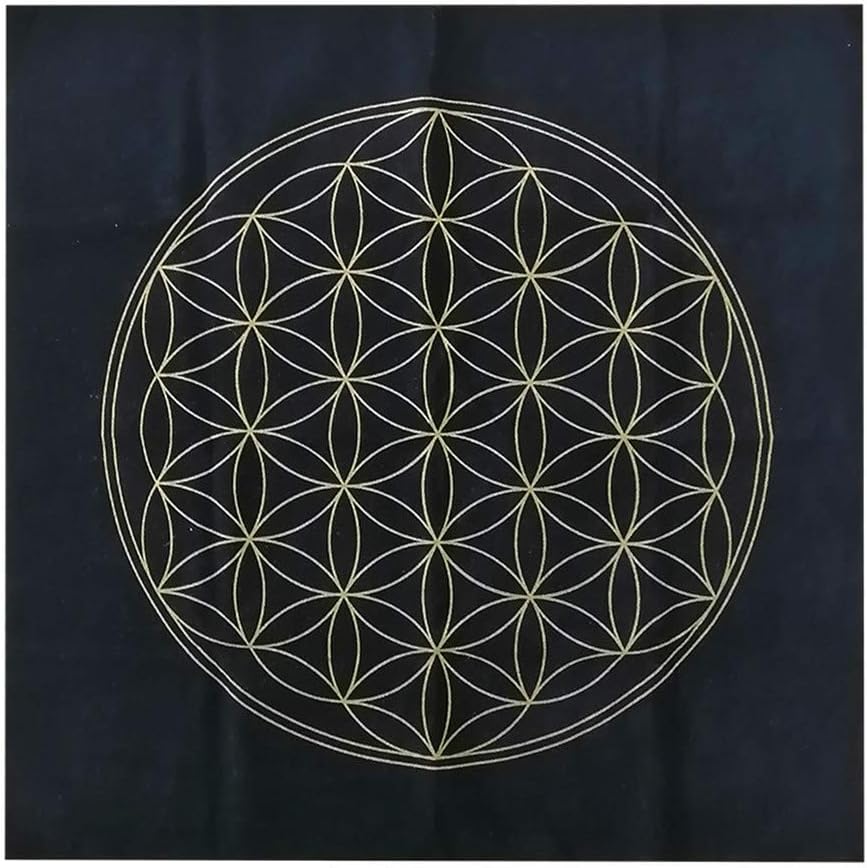 DENGHENG Tarot Card Special Tablecloth Flower of Life Divination Altar Cloth Board Game Lucky Astrology Velvet Card Pad