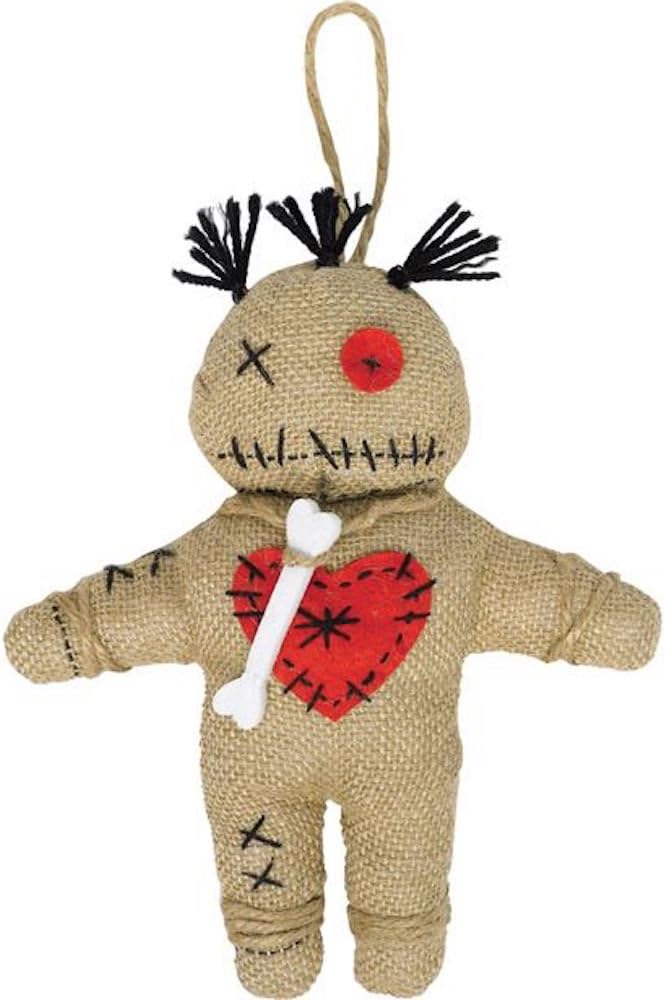 shoperama Voodoo Puppe aus Jute Priester Kostümzubehör Rache Ritual Magie Voodoopuppe