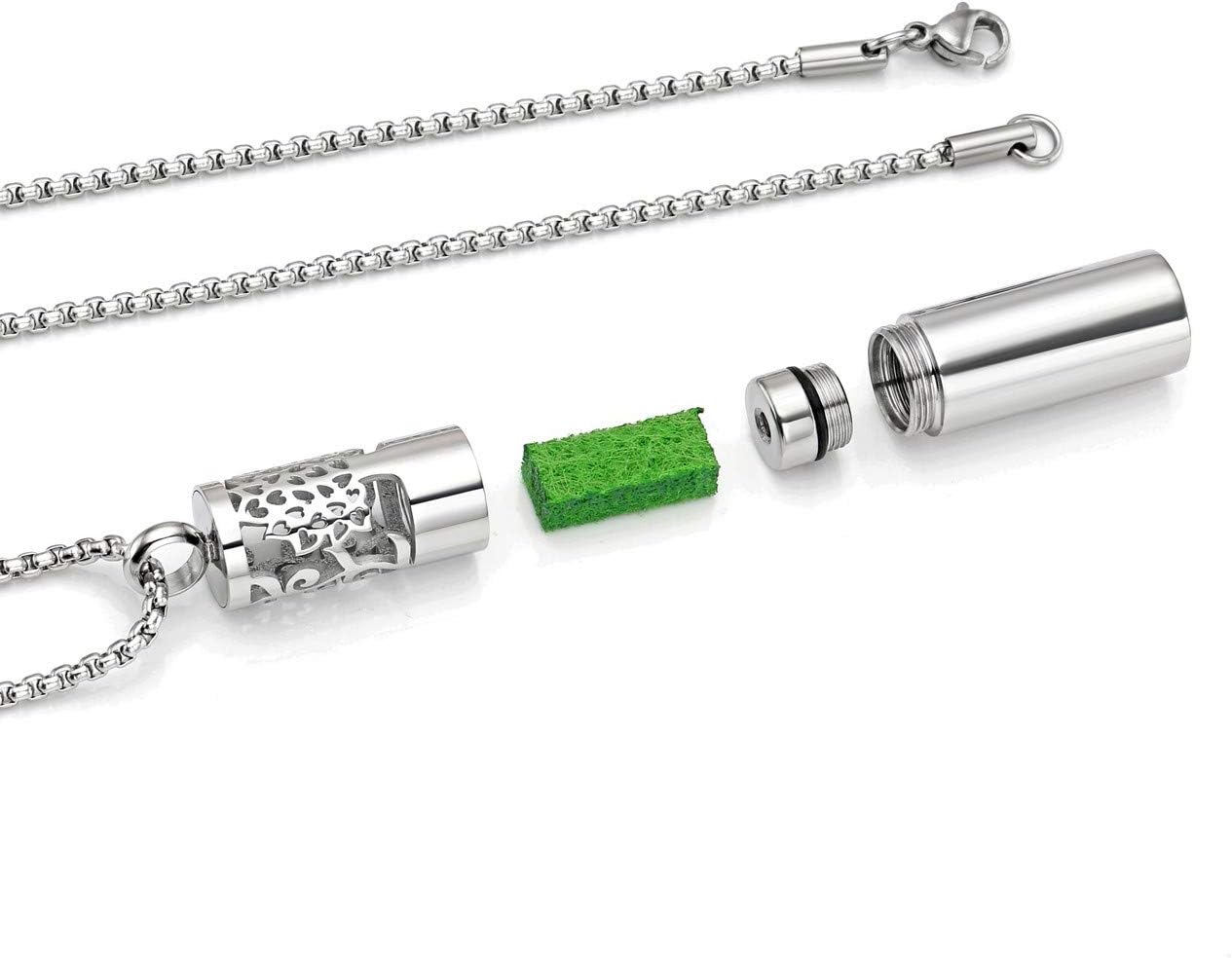 Zysta Aromatherapie Schmuck- Damen Herren Parfum Hohl Locket Käfig Anhänger Floating Charm Aroma Medaillon ätherisches Öl Diffuser Halskette mit 10pcs Pads
