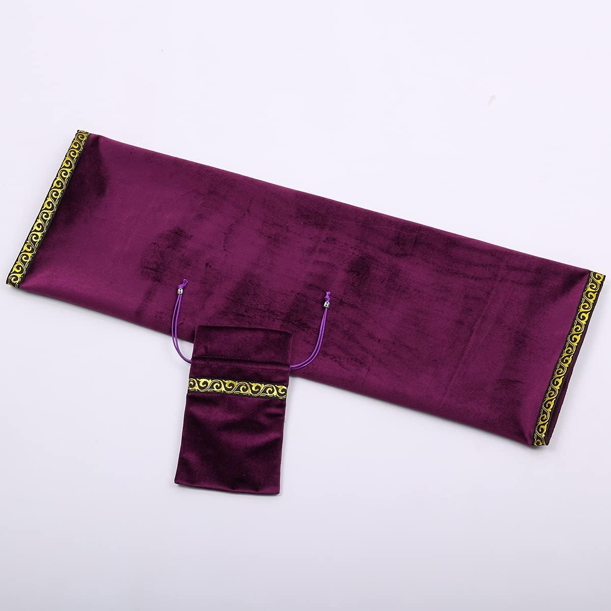 BLESSUME Altar Tarot Tablecloth Wicca Velvet Cloth with Tarot Bag, Purple 1, 62 x 62 cm (Cuadrado)