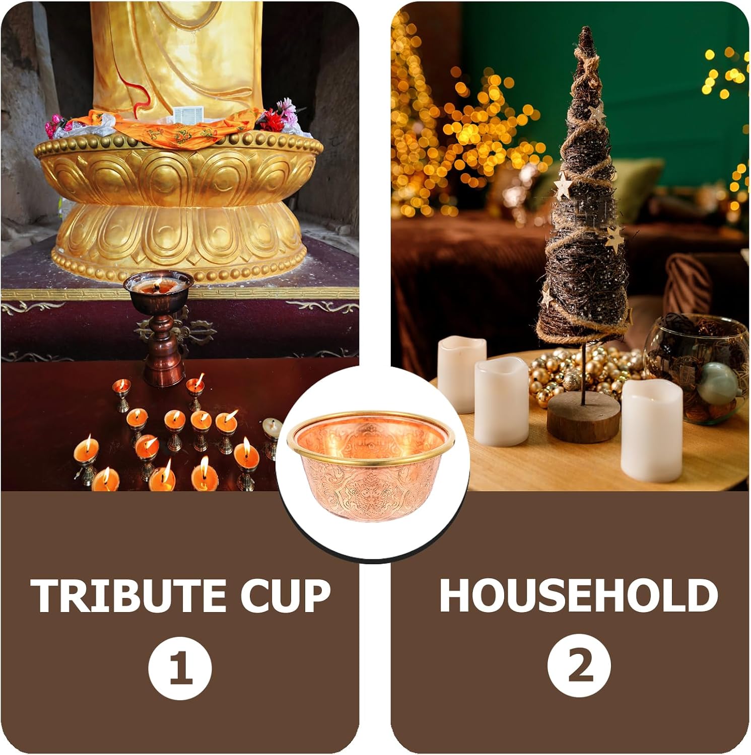 TOPBATHY Mug Offer Storage Bowl Decoration Copper Bowl Small Altar Bowl Home Bowl Decorative Bowl Sacrificial Device Prop Sacrifice Altar Bowls Altar Jewellery Brass