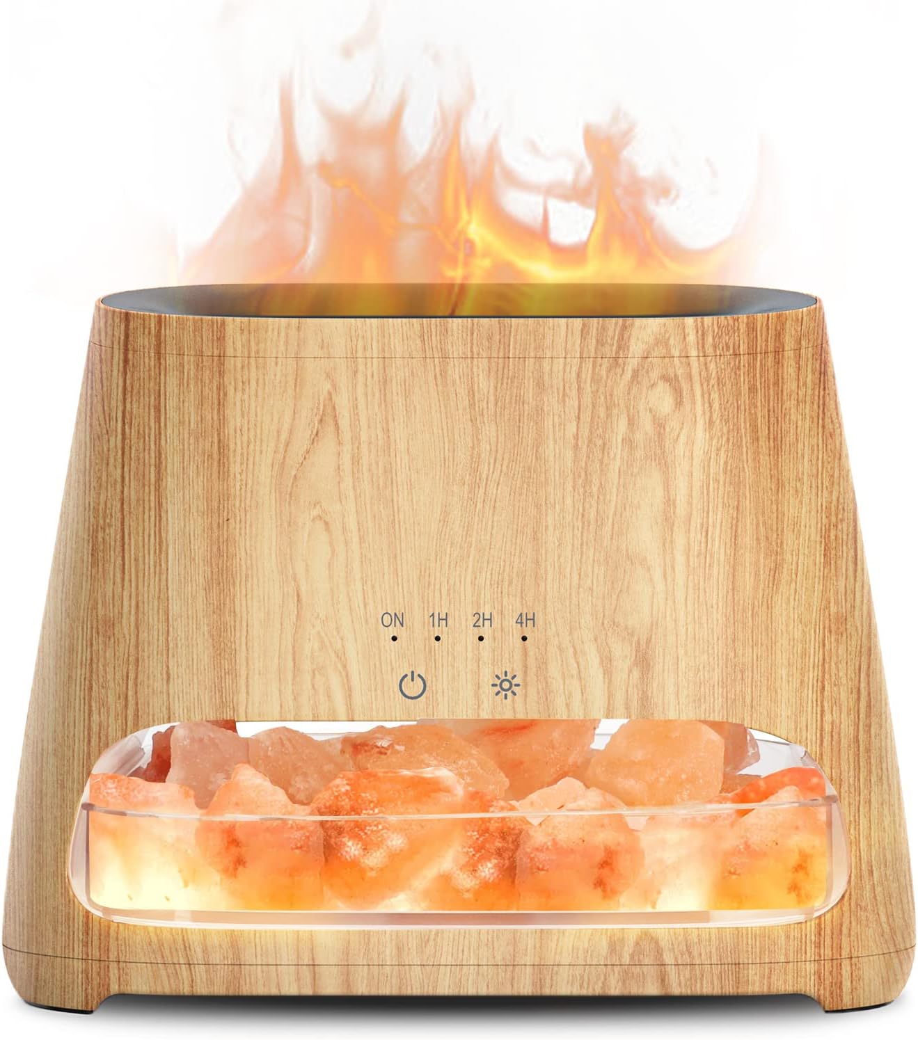 SALKING 2-in-1 Aroma Diffuser & Salt Range Pakistan Light, Flame Effect Diffuser for Essential Oils, Diffuser Cooler Mist Humidifier with 3 Brightness, 150 ml