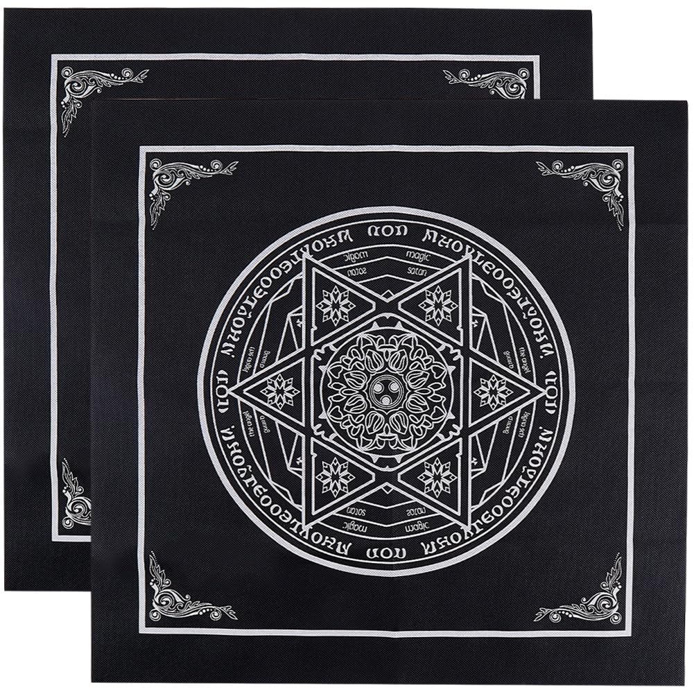 CREATCABIN Altar cloth, tarot tablecloth, gothic card bag, square tablecloth, divination, velvet with tarot bag set with drawstring, tarot card lover gift for women, Christmas, birthday