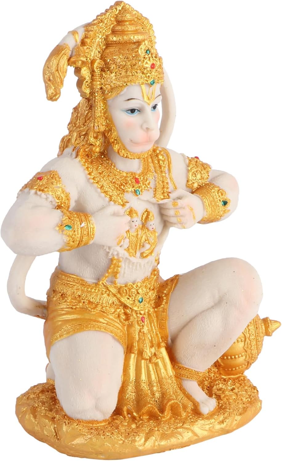 MAGICLULU kniende Affenstatue klein groß Mönch Skulptur Dekorationen wohnungseinrichtung wohnungsdeko tischdeko esstisch Hindu-Affengott-Statue Tischdekoration Wohnaccessoires Harz Golden