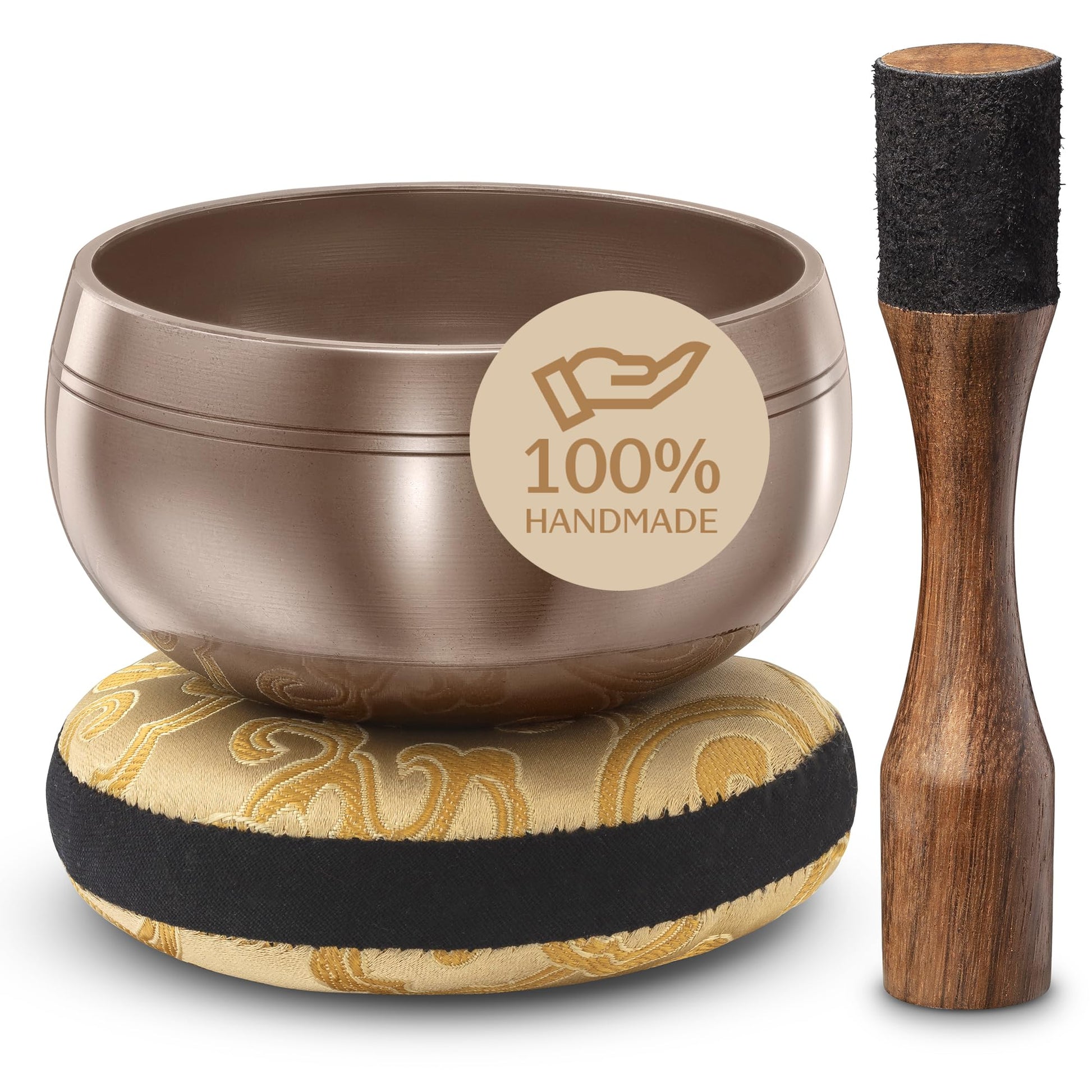 Authentic Tibetan Singing Bowl Set – Sound Bowl & Meditation Bowl with Cushion, Mallet & Guide – Yoga Meditation Kit – Stress Relief Tools – Ancient Himalayan Meditation Tools