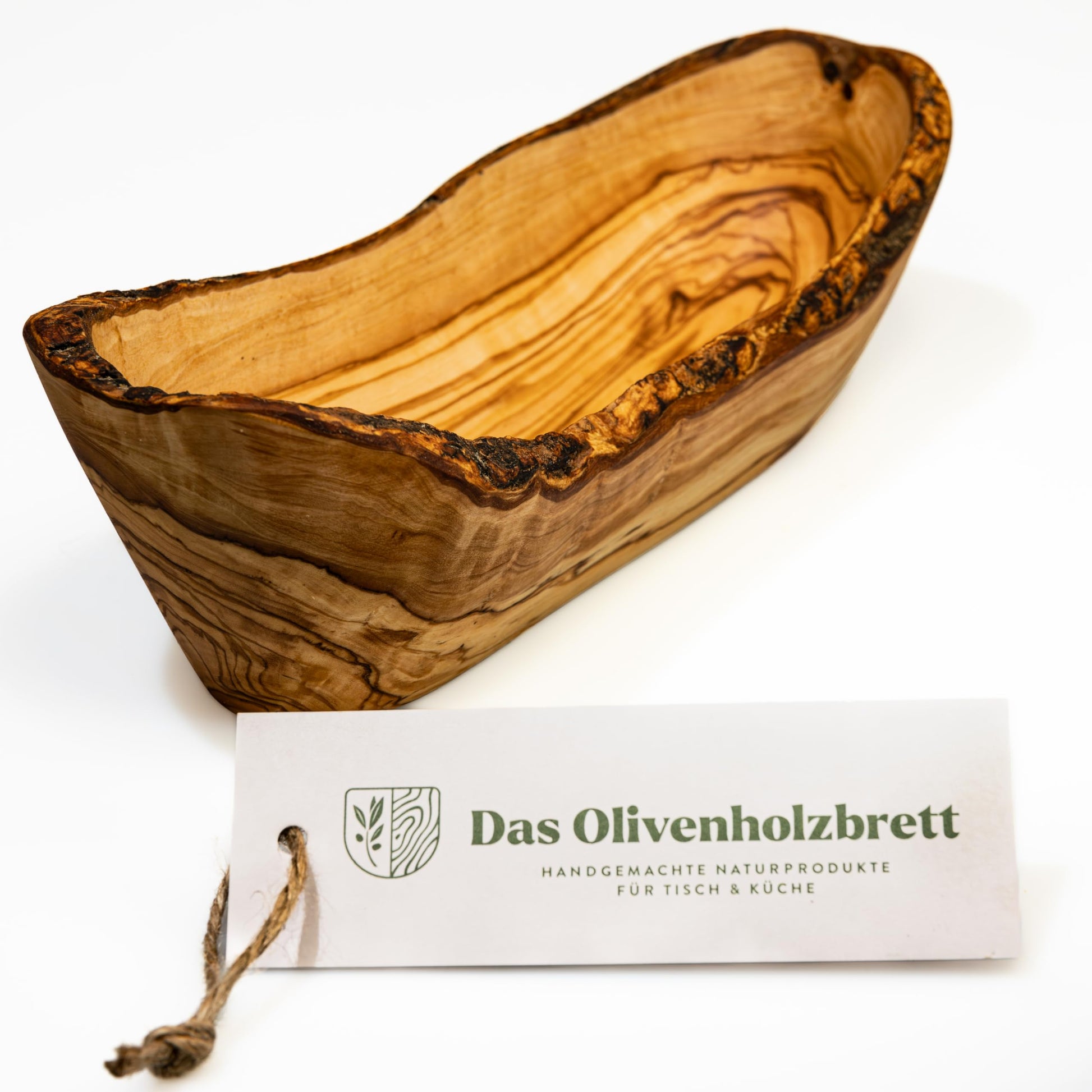 Olive wood bowl, baguette bowl, oblong in natural cut from 20 cm, 20cm