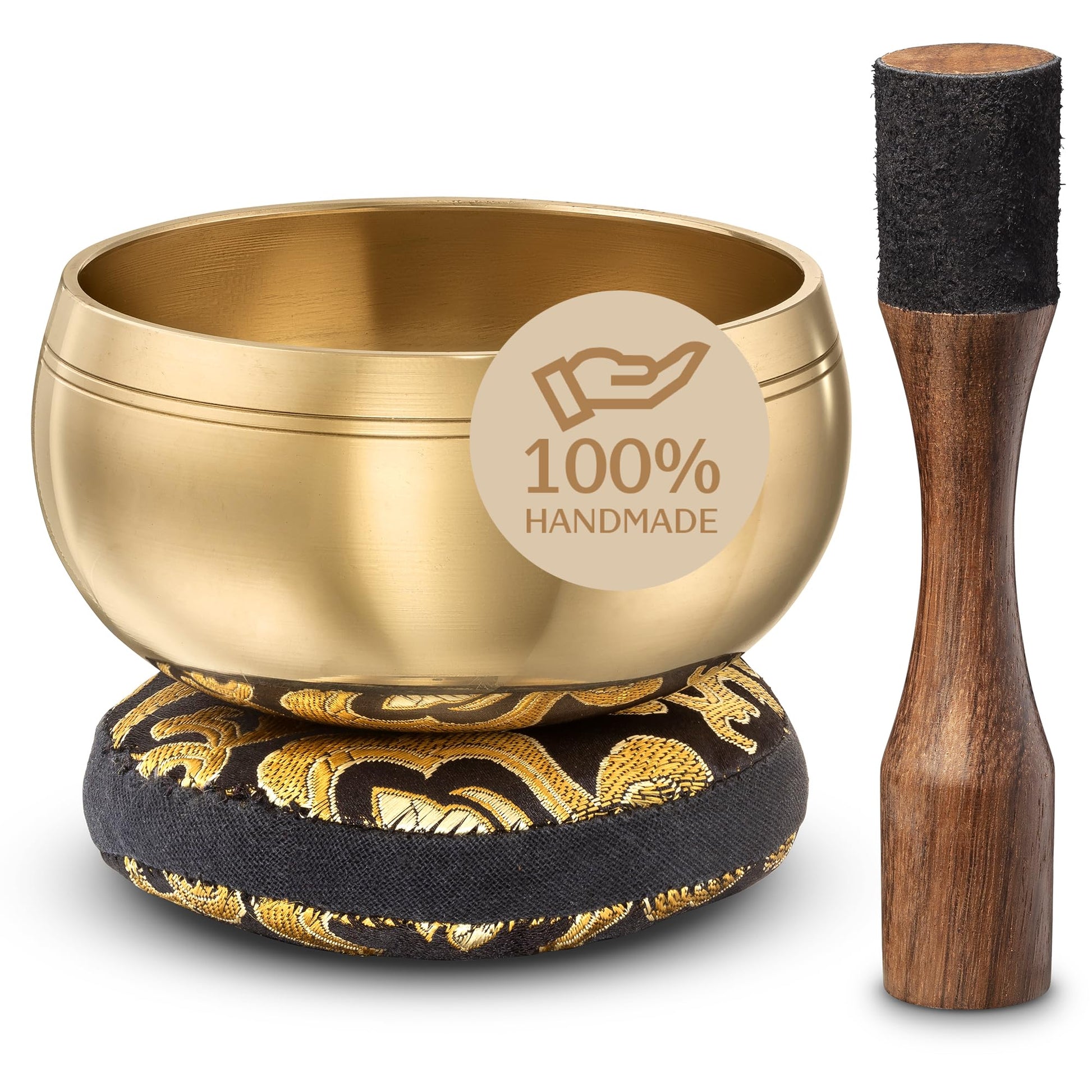 Authentic Tibetan Singing Bowl Set – Sound Bowl & Meditation Bowl with Cushion, Mallet & Guide – Yoga Meditation Kit – Stress Relief Tools – Ancient Himalayan Meditation Tools