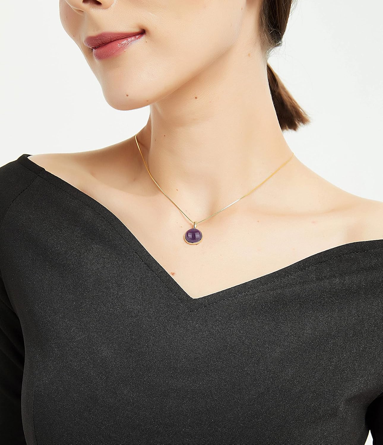 COAI Damen 925s Halskette mit Medaillon Anhänger aus Edelsteine