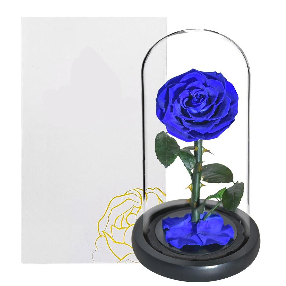 Red Eternal Roses with Light In Glass