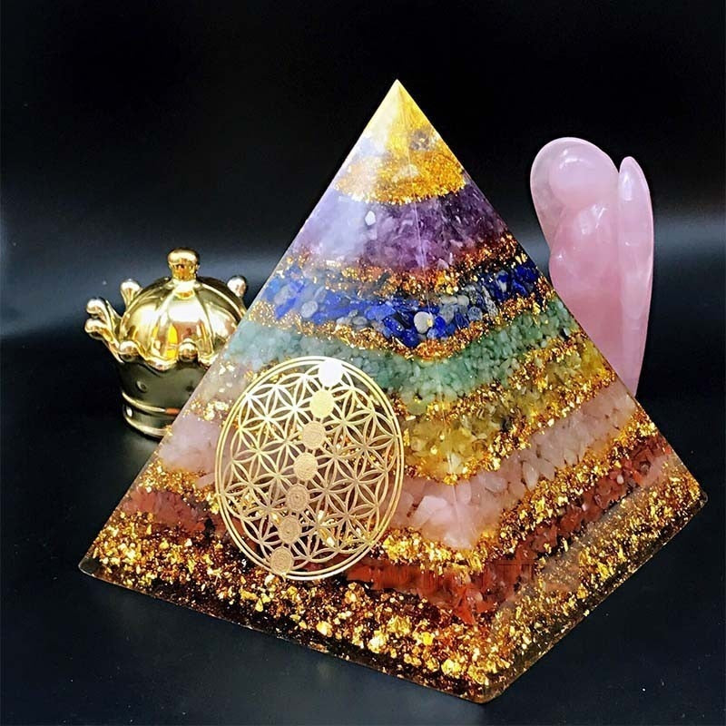 Orgonite Seven Chakra Pyramid