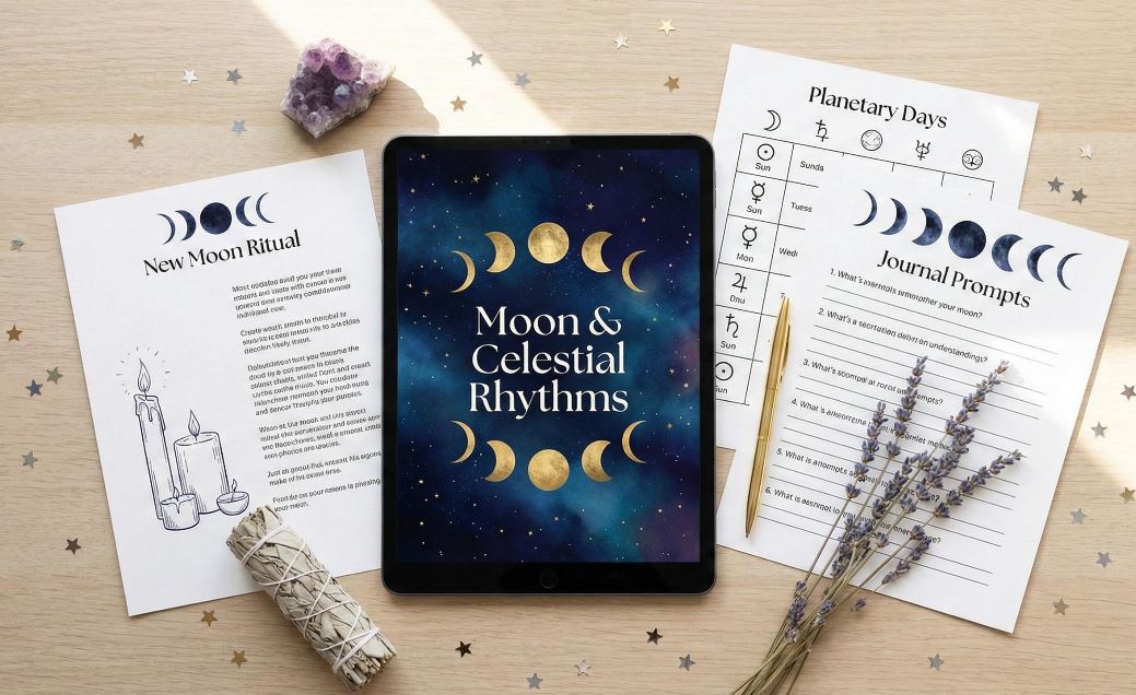 Moon Phase Guide & Ritual Journal |  Moon Release | Astrology Planner PDF