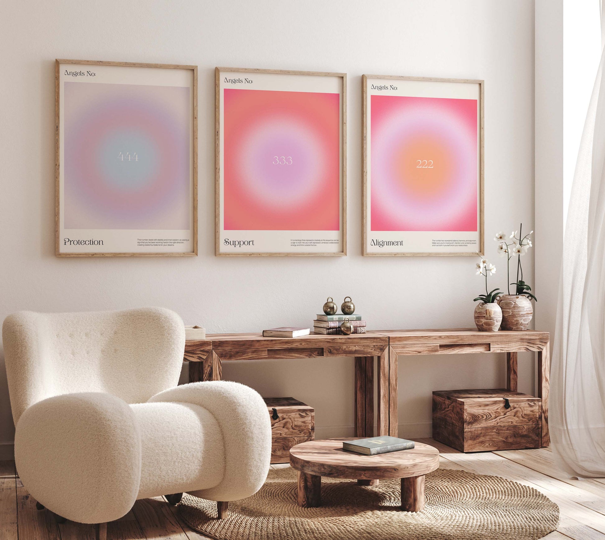 Angel Numbers Poster · Geschenkidee · Minimalistisches Spiritual Style Design · Urban Kunst · Moderne Wanddeko · Print ohne Rahmen