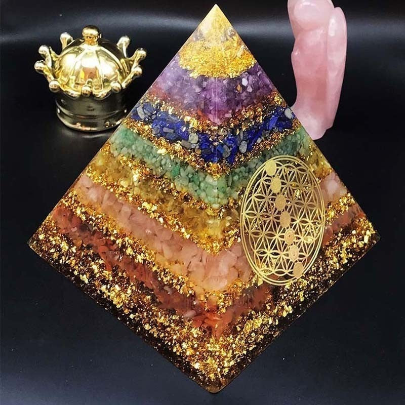 Orgonite Seven Chakra Pyramid