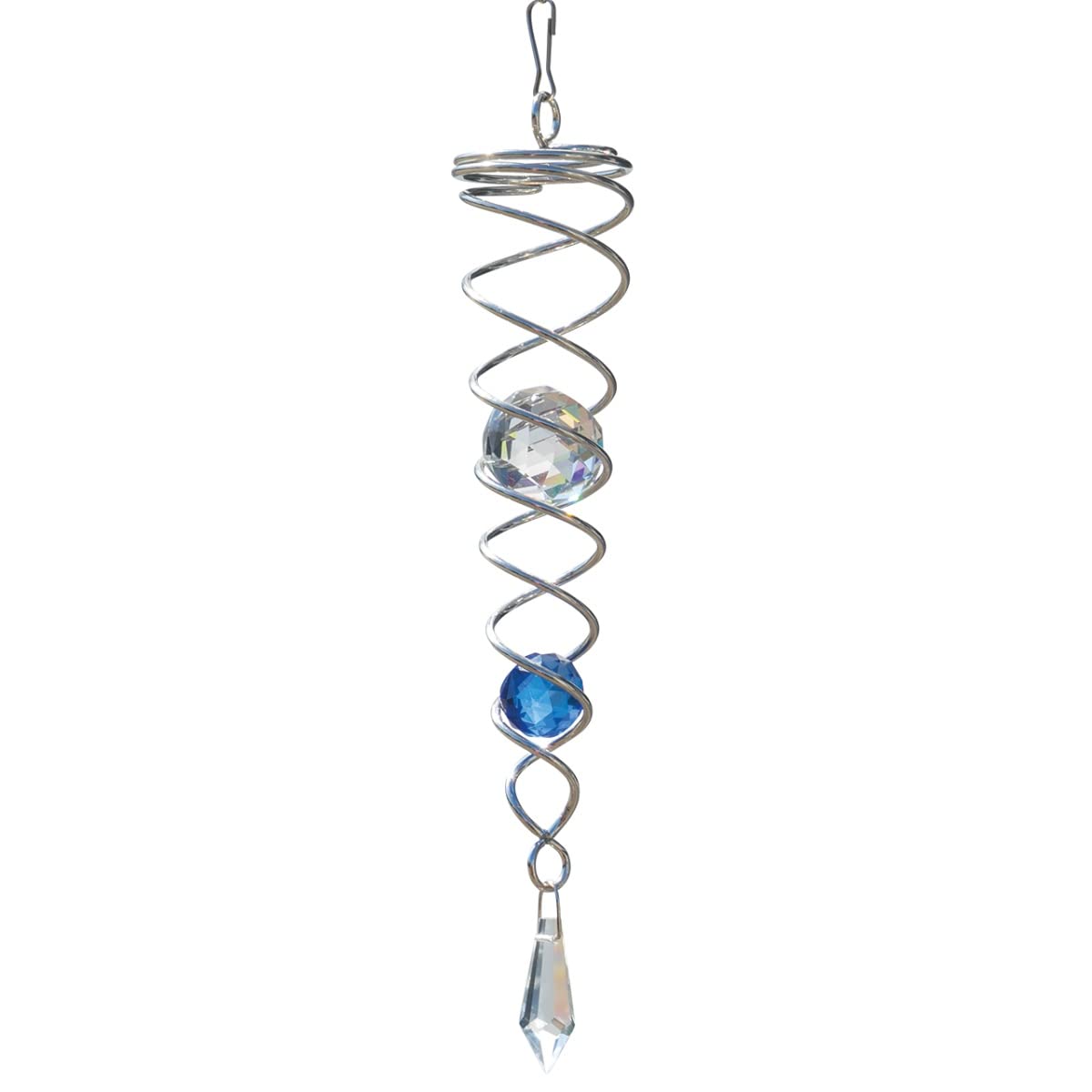 CIM Windspirale - Crystal Twister Klar - Abmessung: 6x34cm - inkl. Wirbel, Haken und Nylonschnur - attraktive Dekoration