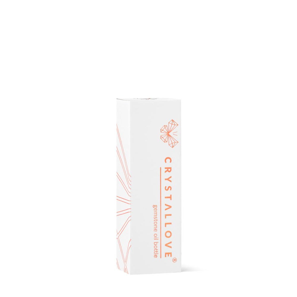 Crystallove Ölflasche 10 ml — Bergkristall - Rollon Ölkristalle für Öle, Duftstoff, Kosmetika, Massagen - Glasflaschen für Ätherisches Öl - Roller - Nachfüllbarer Glasroller