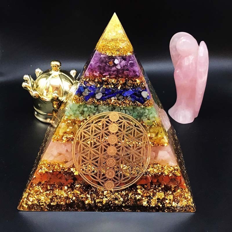 Orgonite Seven Chakra Pyramid