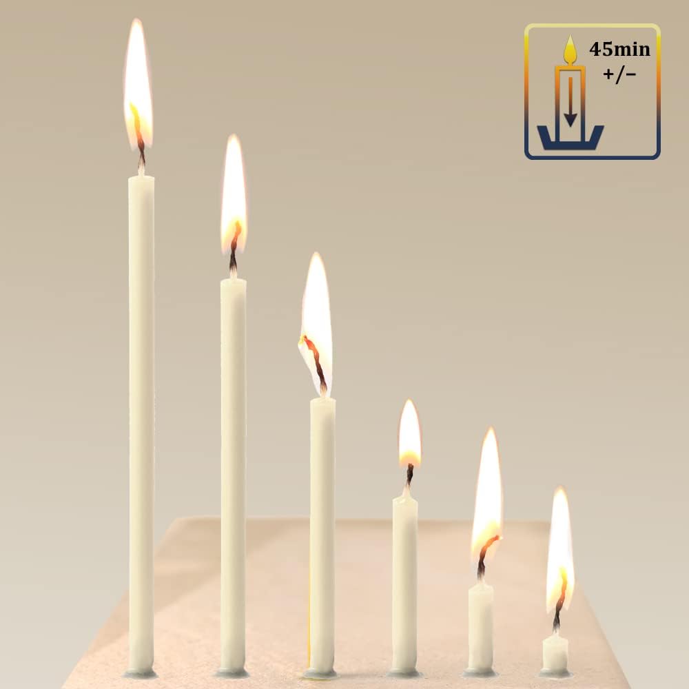 NKlaus - 250 x Altar Candles White 16 cm High Soot Free Drip Free Thin Premium Paraffin Wax Taper Candles Long Burning Time Pack of 250