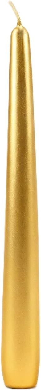 10 x Gold Tapered Candles Diameter 2.2cm Height 25cm
