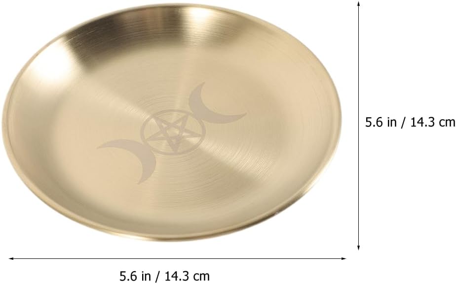 Uonlytech 2st Teller Mit Zeremoniengericht Anbieten Kerzenhalter Wicca Zauber Altarschale Altarbedarf Keltische Altarfliese Wünschelrutenbrett Pentagramm-altarhalter Eisen Metall