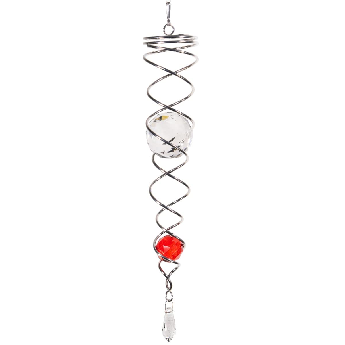CIM Windspirale - Crystal Twister Klar - Abmessung: 6x34cm - inkl. Wirbel, Haken und Nylonschnur - attraktive Dekoration
