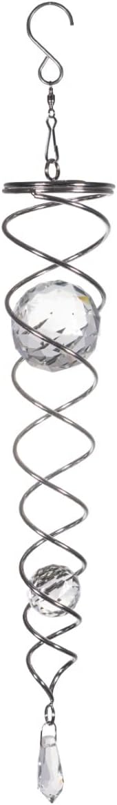 CIM Windspirale - Crystal Twister Klar - Abmessung: 6x34cm - inkl. Wirbel, Haken und Nylonschnur - attraktive Dekoration