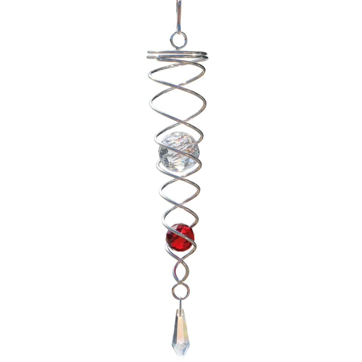 CIM Windspirale - Crystal Twister Klar - Abmessung: 6x34cm - inkl. Wirbel, Haken und Nylonschnur - attraktive Dekoration
