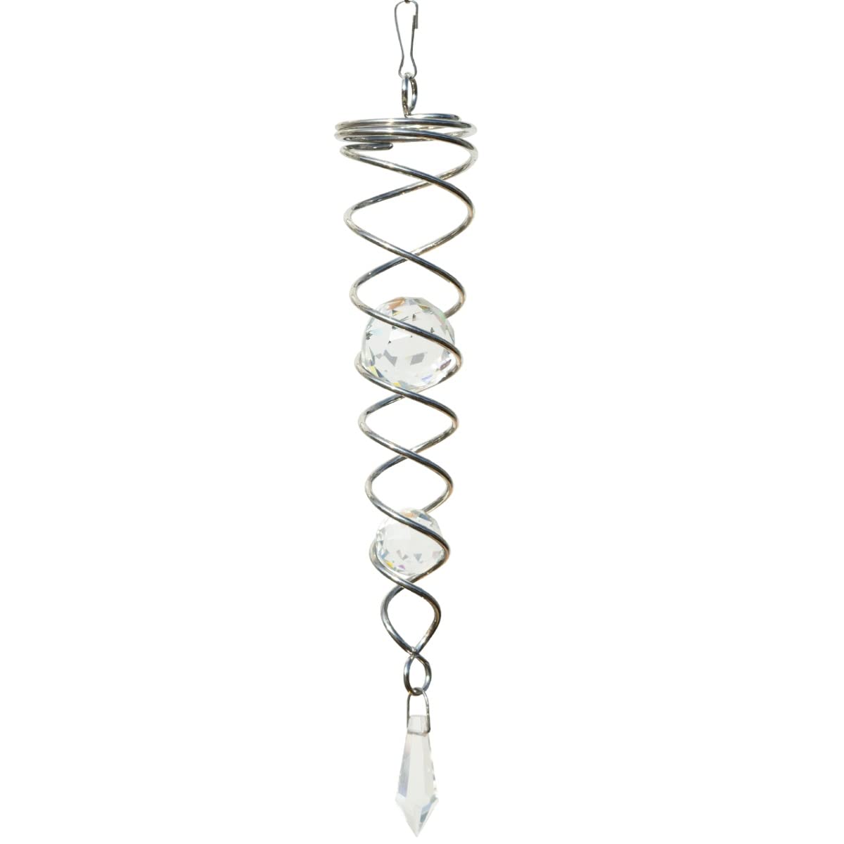 CIM Windspirale - Crystal Twister Klar - Abmessung: 6x34cm - inkl. Wirbel, Haken und Nylonschnur - attraktive Dekoration