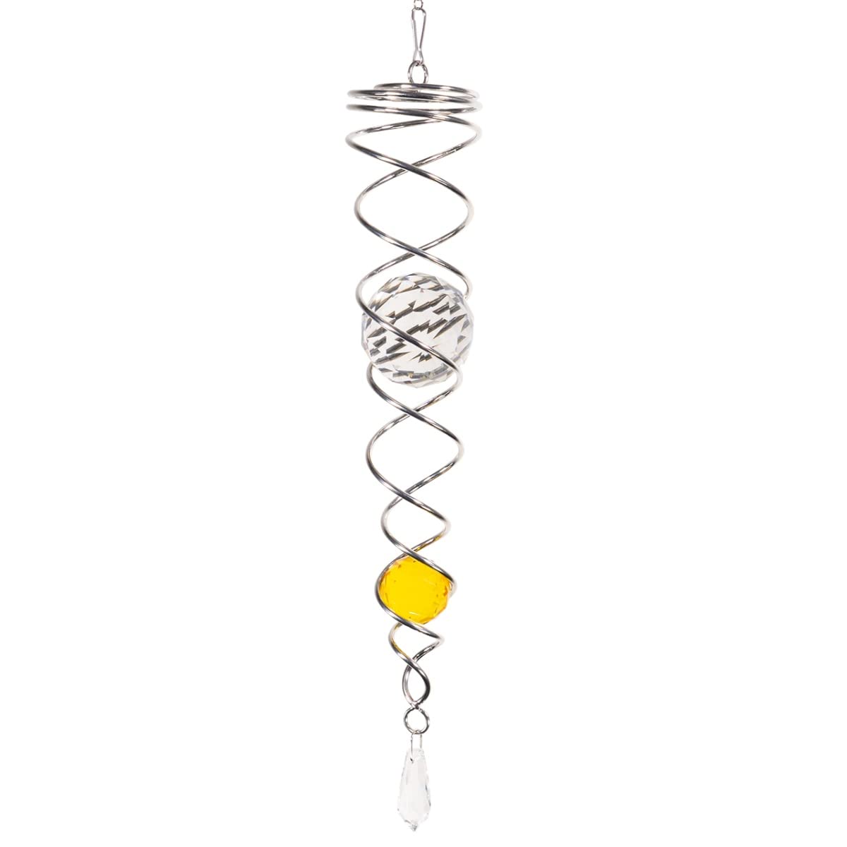 CIM Windspirale - Crystal Twister Klar - Abmessung: 6x34cm - inkl. Wirbel, Haken und Nylonschnur - attraktive Dekoration