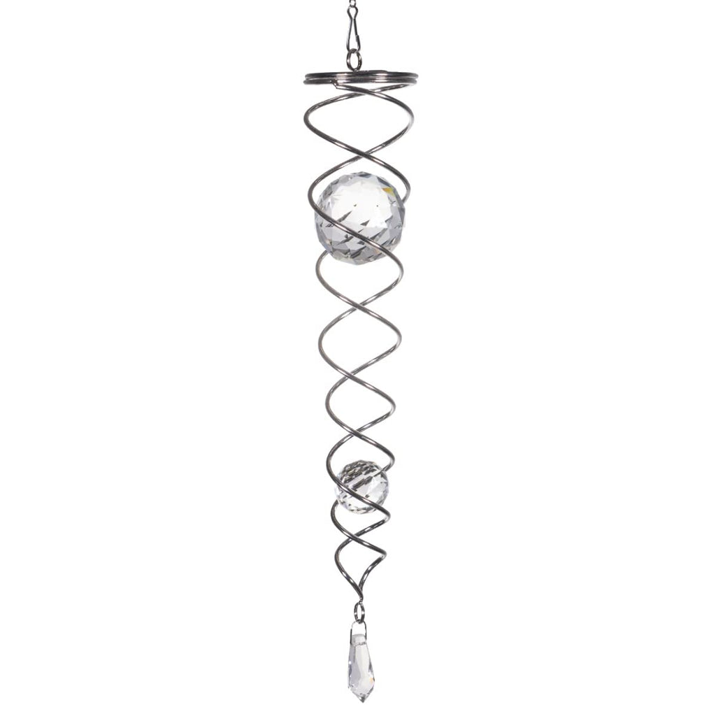 CIM Windspirale - Crystal Twister Klar - Abmessung: 6x34cm - inkl. Wirbel, Haken und Nylonschnur - attraktive Dekoration