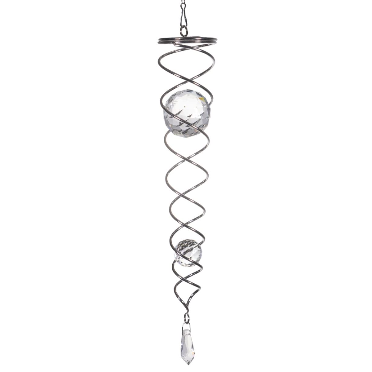 CIM Windspirale - Crystal Twister Klar - Abmessung: 6x34cm - inkl. Wirbel, Haken und Nylonschnur - attraktive Dekoration