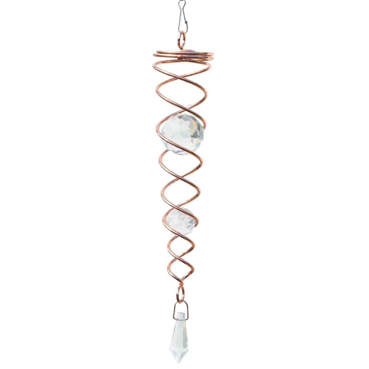 CIM Windspirale - Crystal Twister Klar - Abmessung: 6x34cm - inkl. Wirbel, Haken und Nylonschnur - attraktive Dekoration