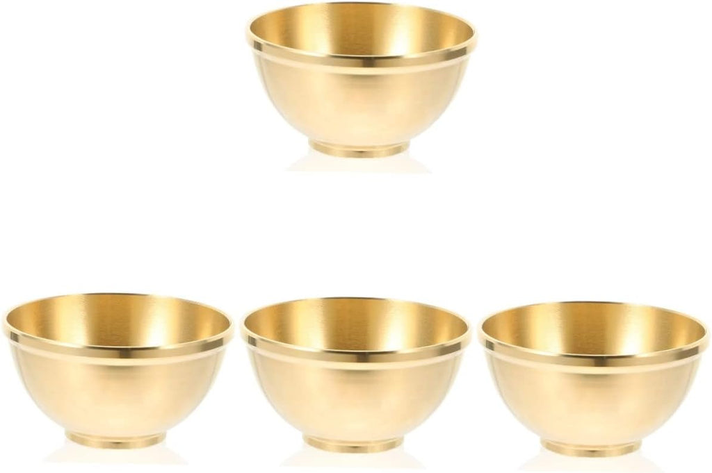 Cabilock Bronze Decorative Bowl Set of 4 Buddha Sacrifice Bowls Made of Pure Copper Meditation Bowls Worship Bowl Altar Bowls Copper Bowl of the Temple Pot Lubricating Wiping Bowl Jewellery Tray
