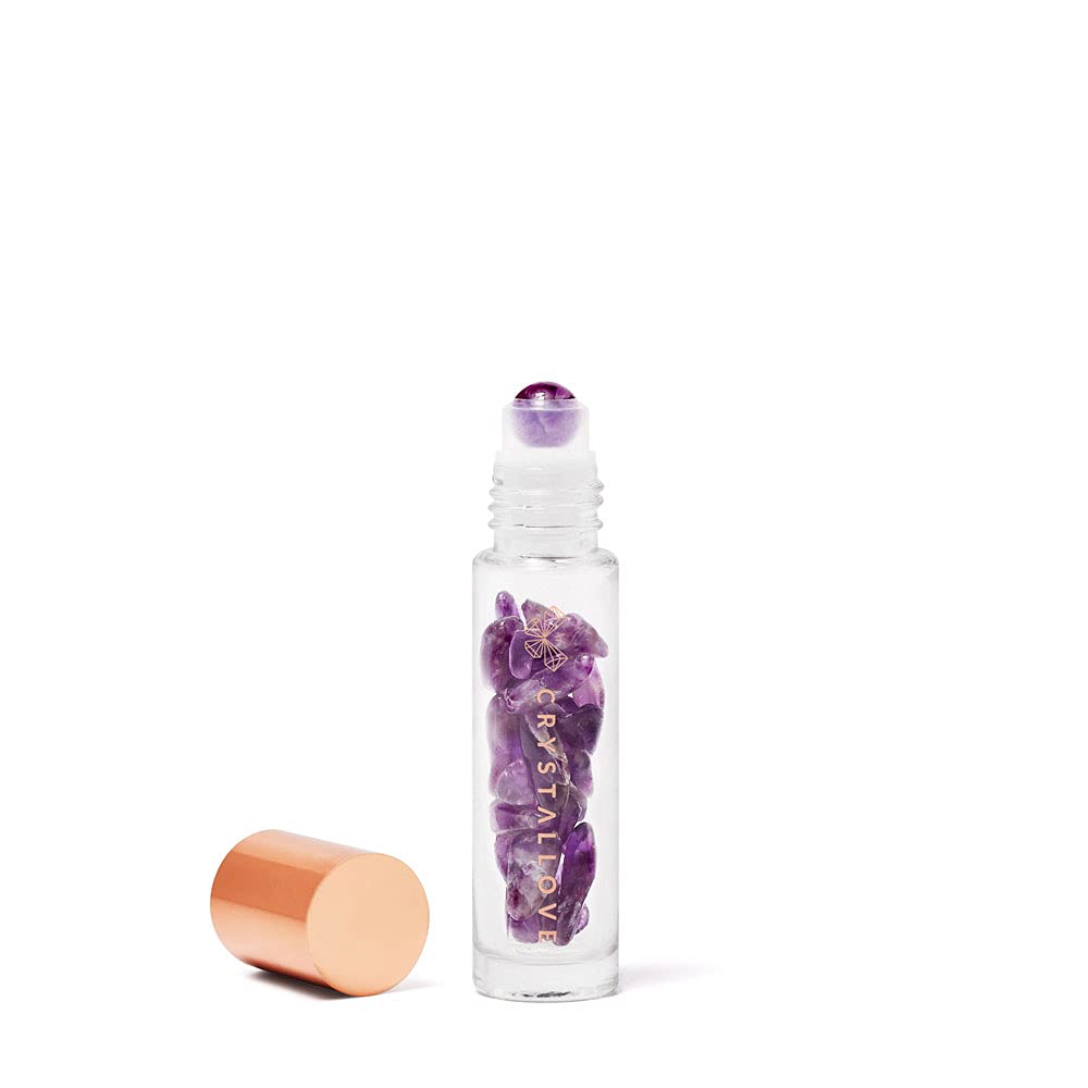Crystallove Ölflasche 10 ml — Bergkristall - Rollon Ölkristalle für Öle, Duftstoff, Kosmetika, Massagen - Glasflaschen für Ätherisches Öl - Roller - Nachfüllbarer Glasroller