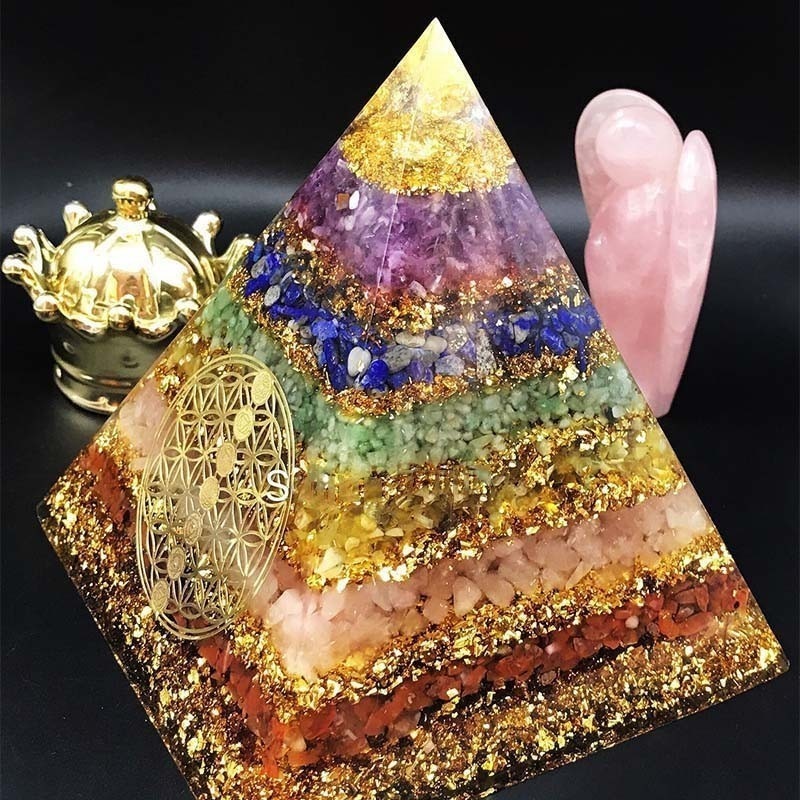 Orgonite Seven Chakra Pyramid