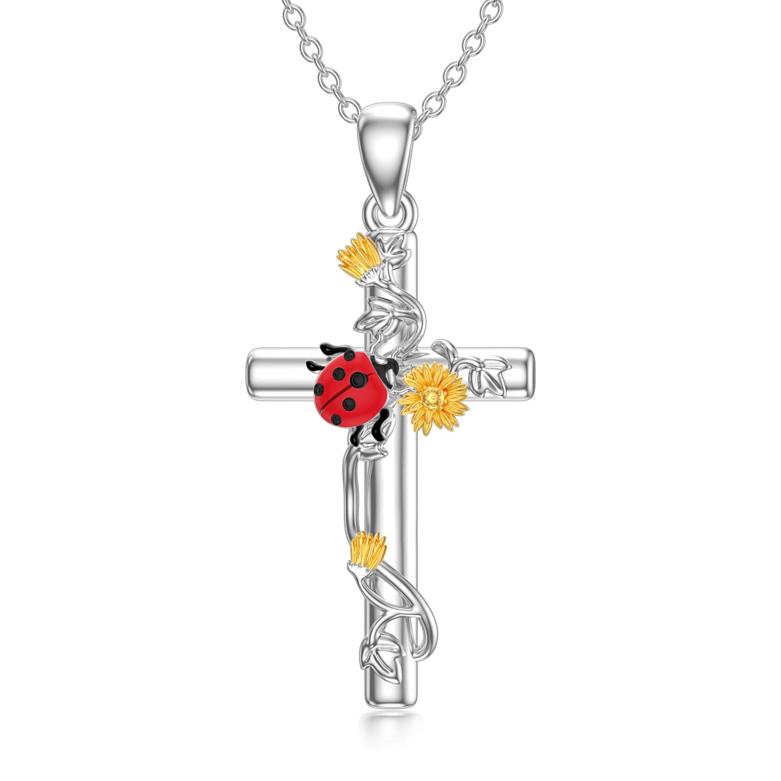 ROMANTICWORK Kreuz Kette 925 Sterling Silber Kreuz Halskette Kreuz Anhänger Christlicher Religiöser Gotischer Kreuz Schmuck Geschenke für Herren Männer Damen