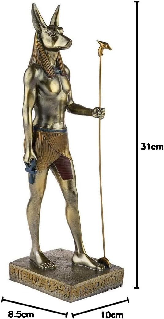lachineuse - Anubis statue 31 cm - Egyptian God - Ancient Egypt decoration statuette - Egyptian object figure dog head - Egyptian bust - original decorative gift idea - interior decoration