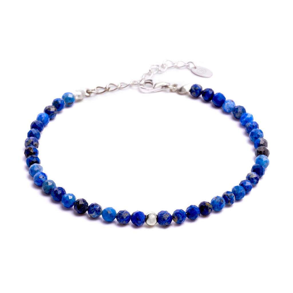 BERGERLIN Echtes Naturstein Perlenarmband - Naturstein geprüft in Deutschland, mit 925 Sterling Silberperle oder vergoldeter Perle - Mit Verschluss und Echtheitszertifikat, für Damen und Herren
