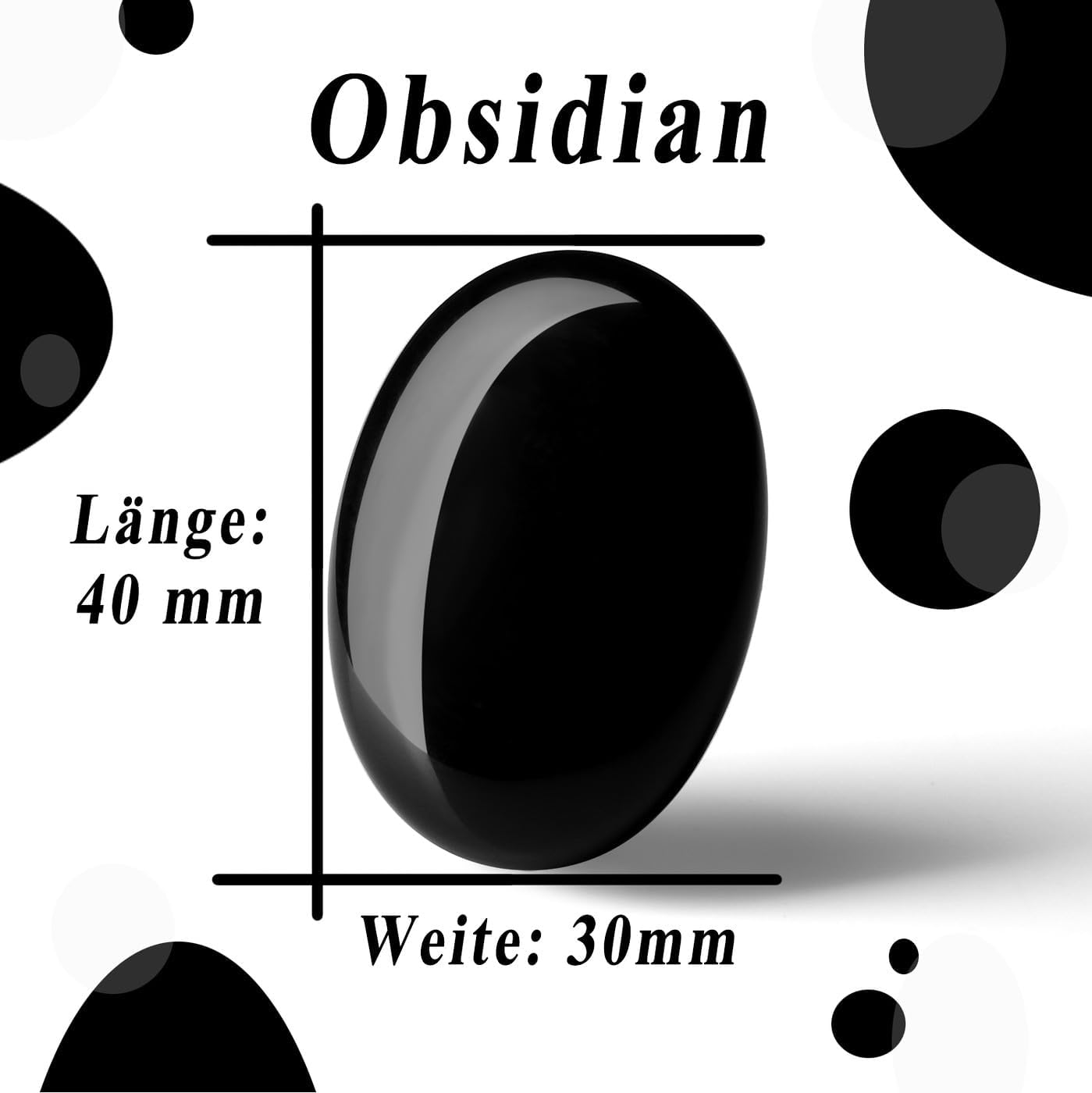 Obsidian Kristall Schwarz Oval Heilkristalle, Schwarzer Natürlichen Edelstein Daumen Sorge Stein für Wiccan Lieferungen, Angst Stressabbau, Home Dekoration, Balancing Meditation