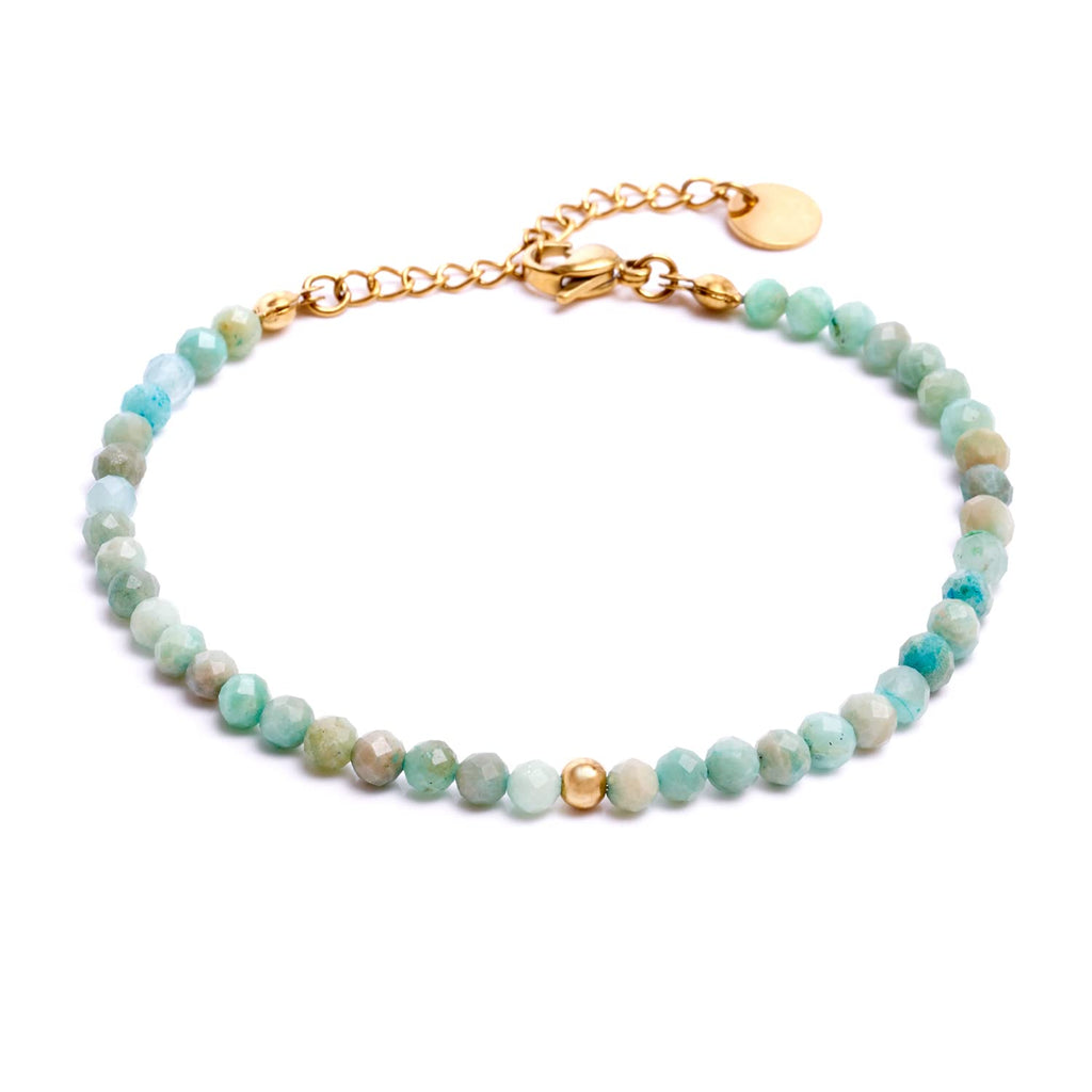 BERGERLIN Echtes Naturstein Perlenarmband - Naturstein geprüft in Deutschland, mit 925 Sterling Silberperle oder vergoldeter Perle - Mit Verschluss und Echtheitszertifikat, für Damen und Herren