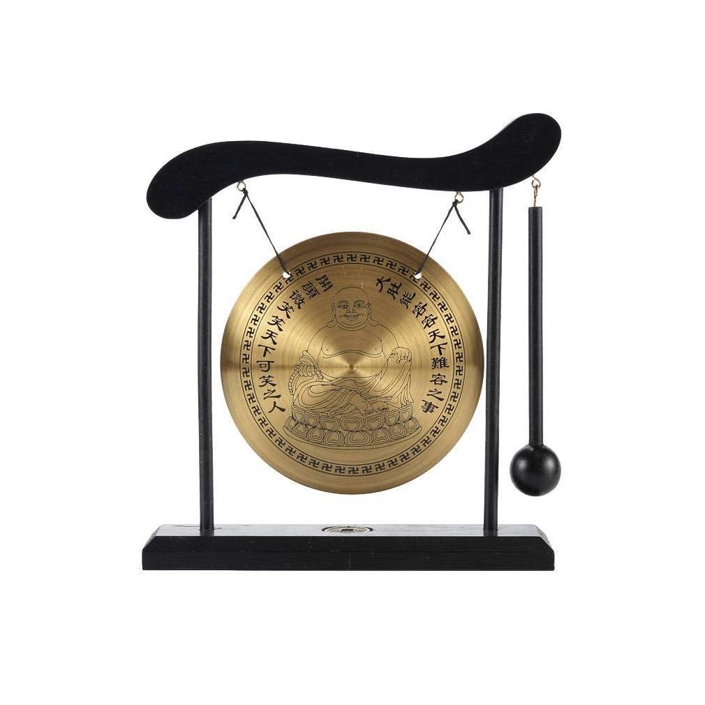 lachineuse - Gong mit Schlägel – Chinesischer Drachen-Gong – Zen-Dekoration aus Holz und Kupfer – Feng Shui Deko für Zuhause, Büro, Wohnzimmer – Geschenkidee China Asien – Asiatische Tradition