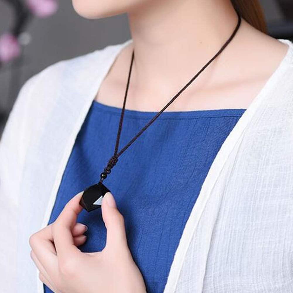 Natürlicher Obsidian Hexagon Stern Anhänger Kette Lucky Love Halskette Sternbild Schmuck für Männer und Frauen