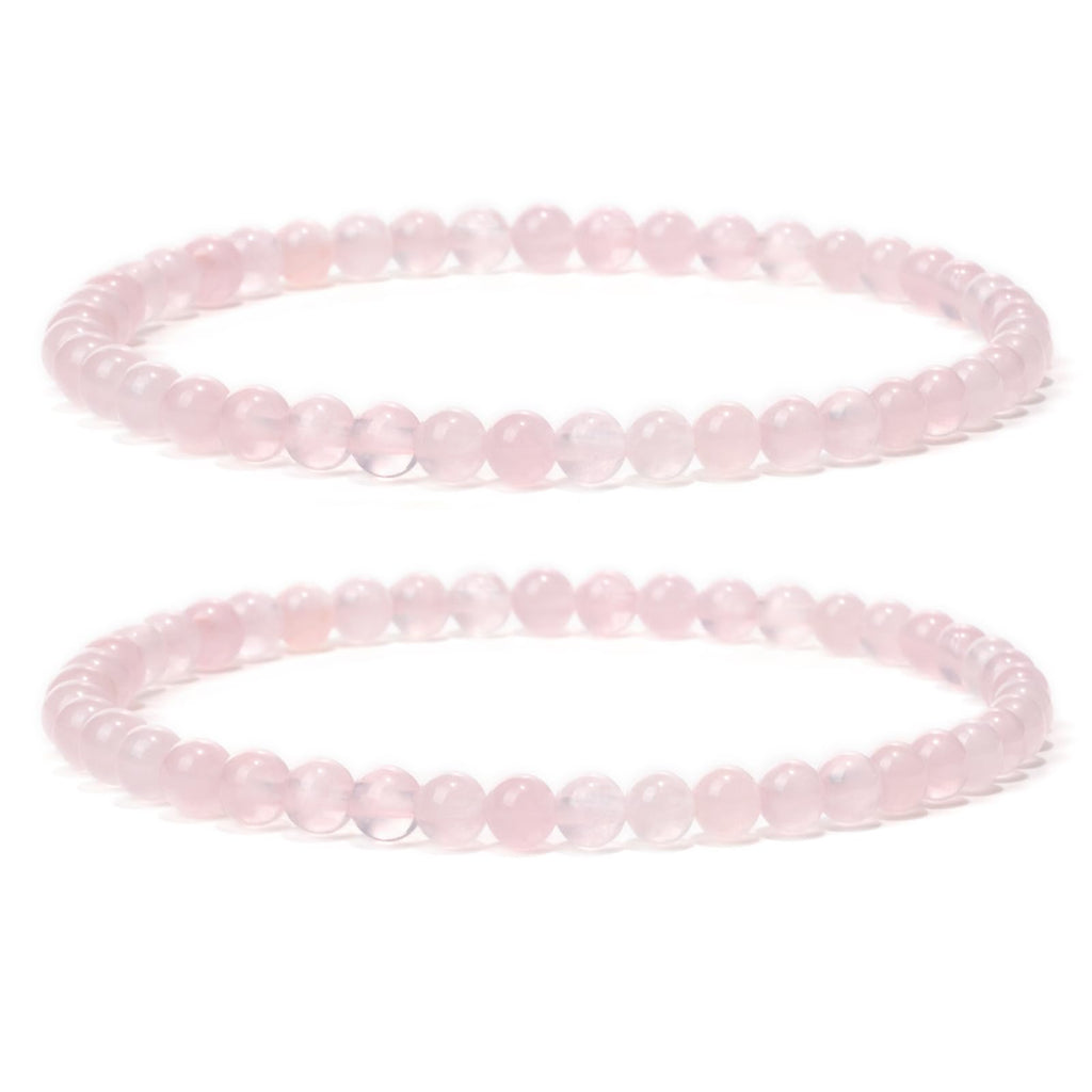 4 mm Stretch Bracelet Made of Real Natural Stone Beads, Healing Stone Bracelet, Yoga Bracelet for Women, Men, Lucky Bracelet, Friendship Bracelet, Replacement Beads Included