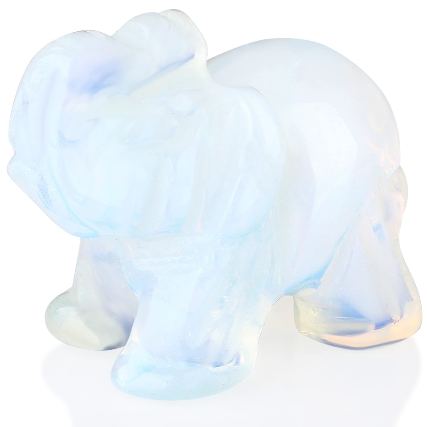 QINJIEJIE Amethyst Elephant Decor Statue Crystals Healing Stones Crystal | Pocket Figurines Cute Ivory Wedding Anniversary Sculpture Gemstones Home Office Desk Purple Decor Elephant Gifts for Women