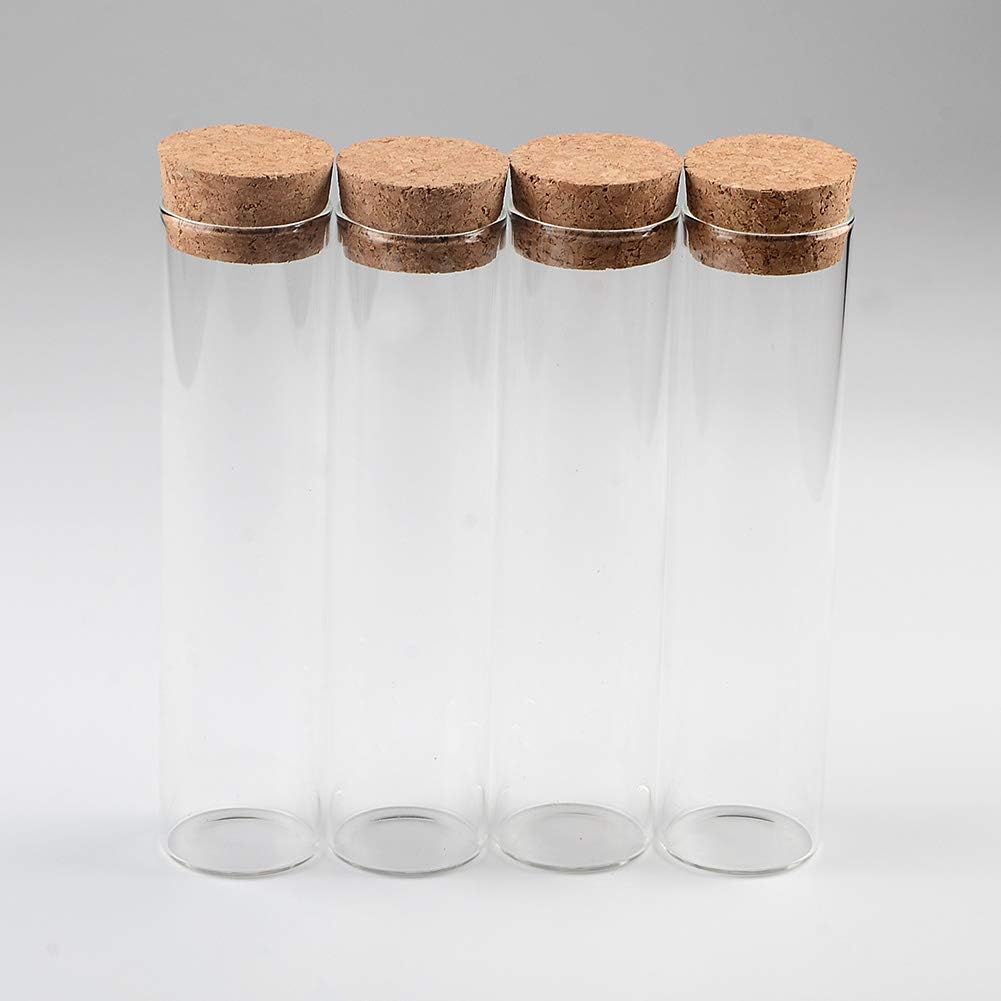 110ml reagenzglas glasflasche mit kork, große kapazitäten für mehr dinge mit großem durchmesser (6, 110ml)