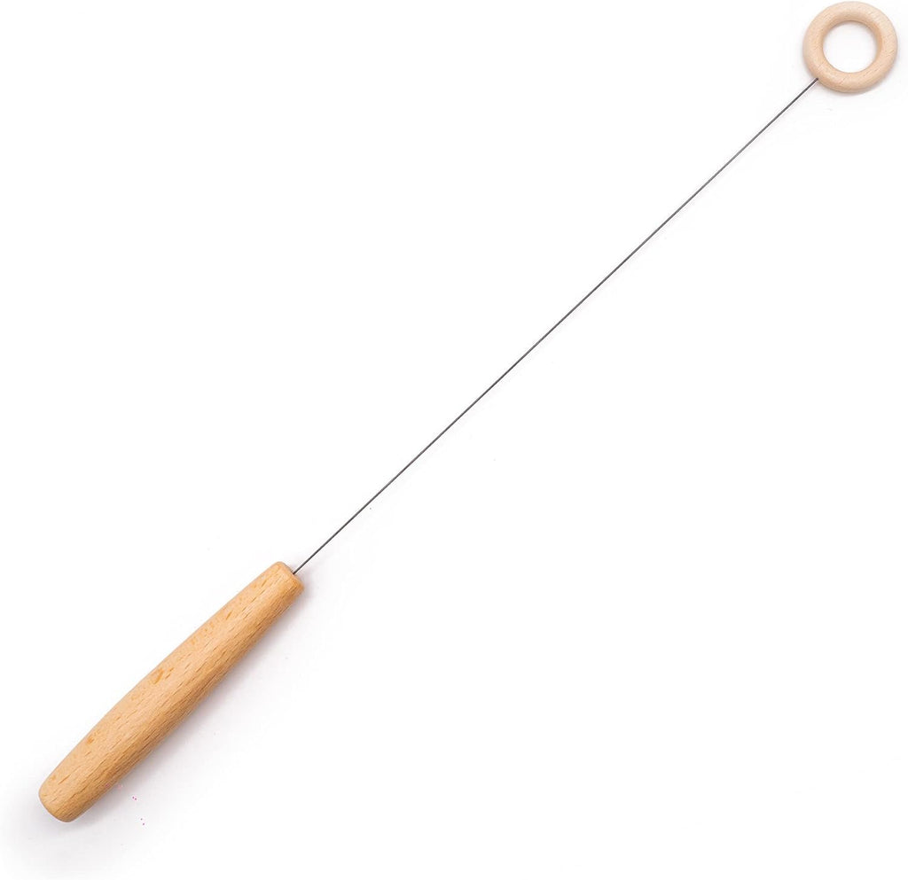 AURON Tensor Einhandrute Holzgriff mit Holzring, robust und sensibel, 43cm, 29g, inkl Transportrolle und Anleitung, Handgefertigt in Deutschland