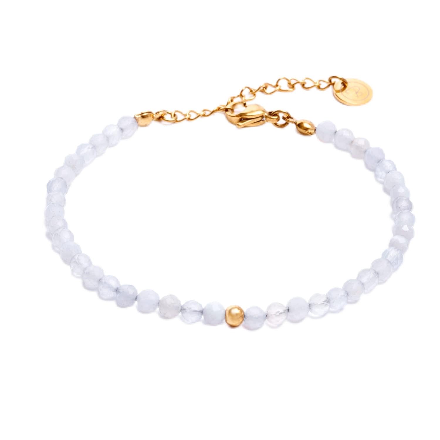 BERGERLIN Echtes Naturstein Perlenarmband - Naturstein geprüft in Deutschland, mit 925 Sterling Silberperle oder vergoldeter Perle - Mit Verschluss und Echtheitszertifikat, für Damen und Herren