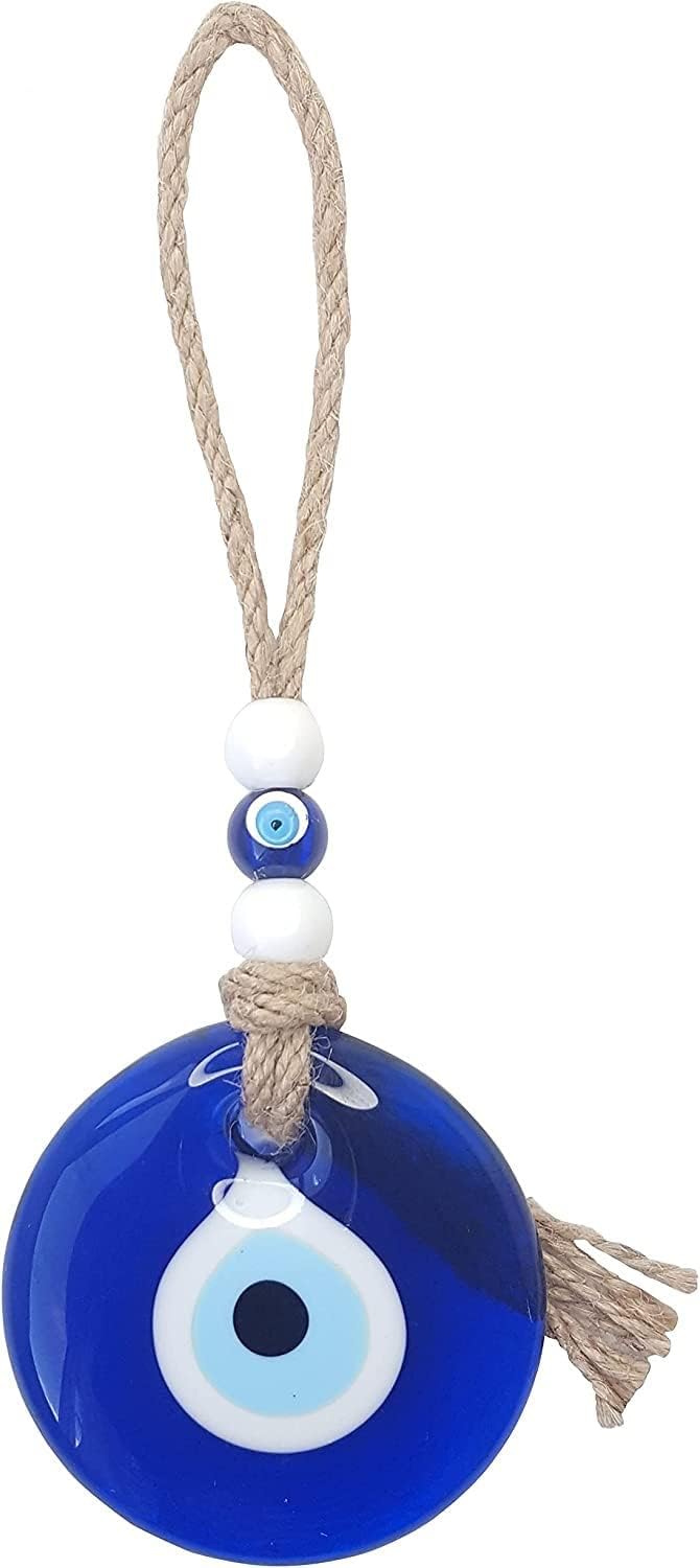 Türkisches blaues Auge Evil Eye Amulett Wandbehang 7 cm Evil Eye Ornament Amulett Dekoration Wohnkultur Schutz Segen Charm Geschenk Glasperlen Home Anhänger Günstiger Talisman (7 cm)